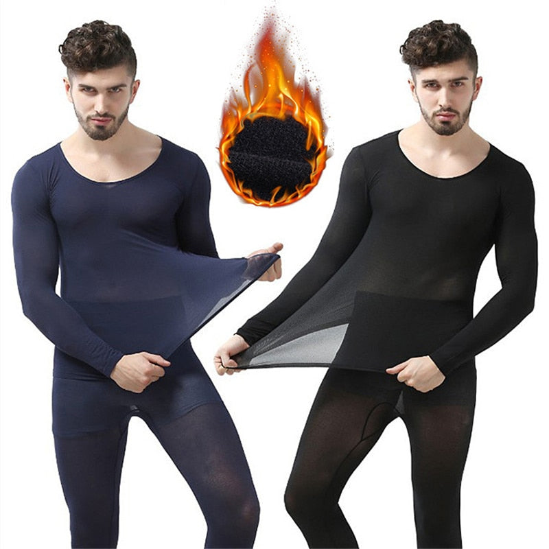 Ultra-thin Top+Long Johns Thermal Underwear For Women/Men Thermo